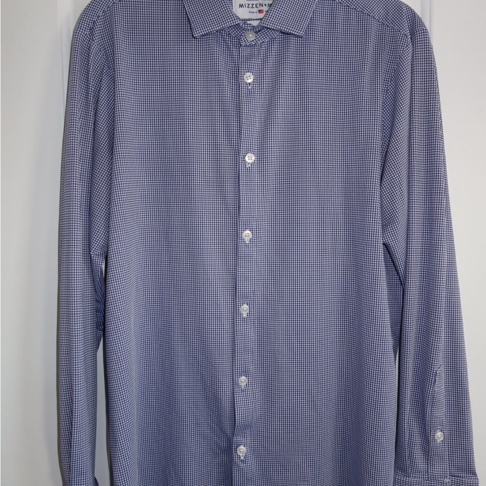 Mizzen+Main Navy Gingham Men's Shirt